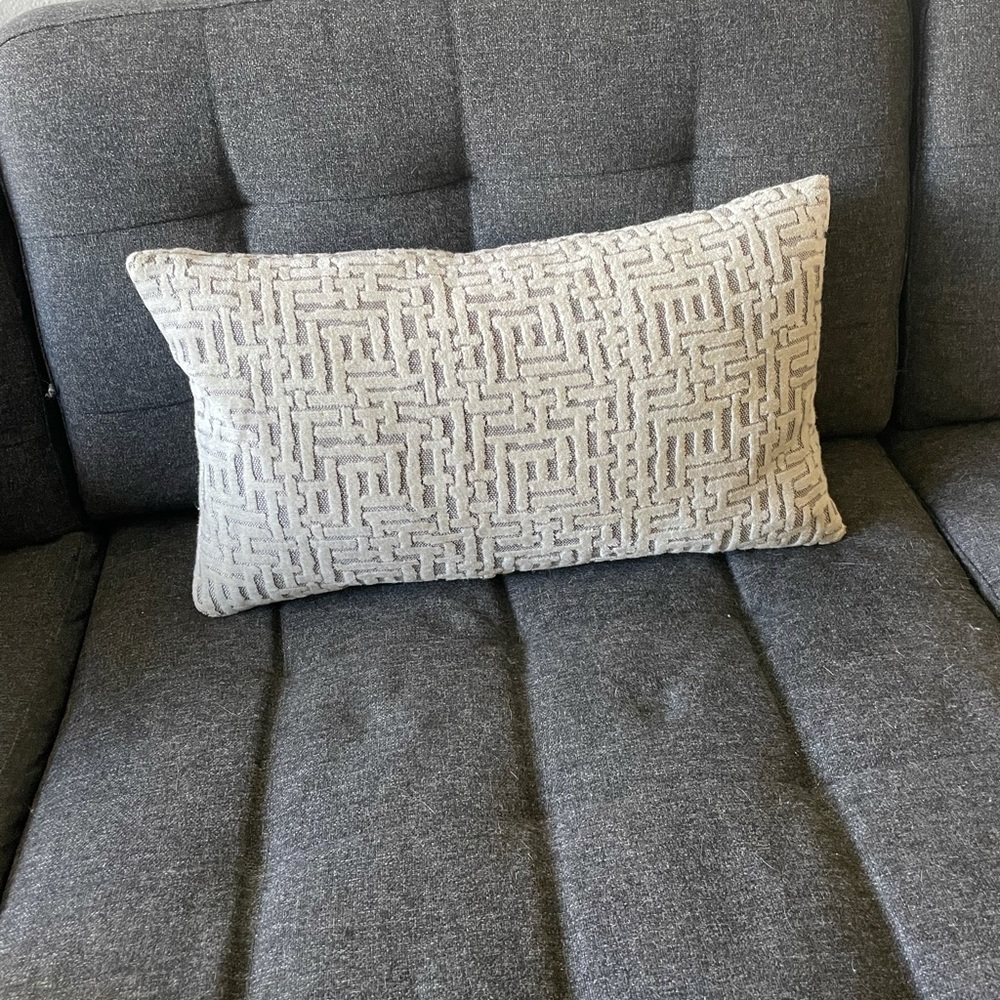 West Elm Cream Geometric Accent Pillow